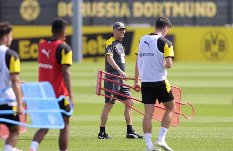 Dortmund's manager Lucien Favre attends  the team's first pre-season training session. EPA