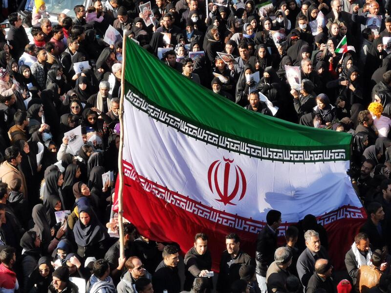 Iranian mourners gather for the burial of slain top general Qasem Soleimani in his hometown Kerman. AFP