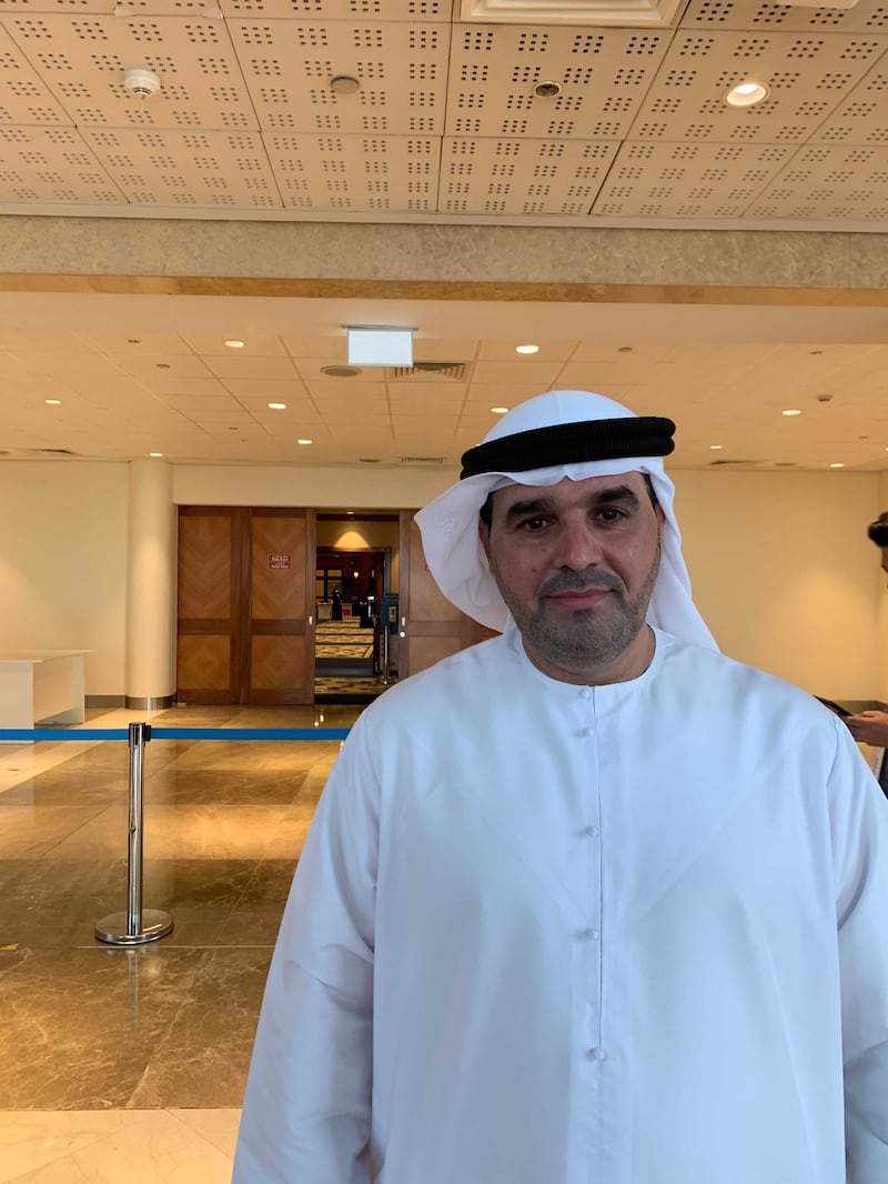 Early voter Khalifa Al Felasi cast his ballot in Dubai. Ali Al Shouk / The National