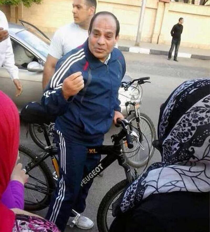 Twitter photo of  Abdel Fattah El Sisi on the campaign trail on March 30. Photo courtesy-Twitter/@SisiCampaign