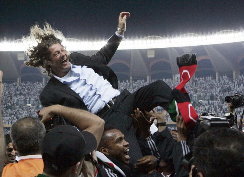 Bruno Metsu, who had helped Senegal to the Fifa World Cup quarter-finals in 2002, had success with the UAE, leading them to the Gulf Cup title five years later. Fadi Al Assaad / Reuters
