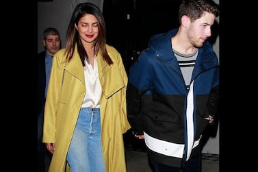 Priyanka Chopra wearing Dubai-based brand, Bouguessa, for a date night with husband, Nick Jonas. Instagram / Bouguessa
