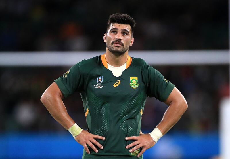 12. Damian de Allende (South Africa). Few knew how skilled Lukhanyo Am was until his fine cameo in the final, given the ball rarely makes it past De Allende in South Africa’s backline. There is a reason for that. He is so reliable. PA