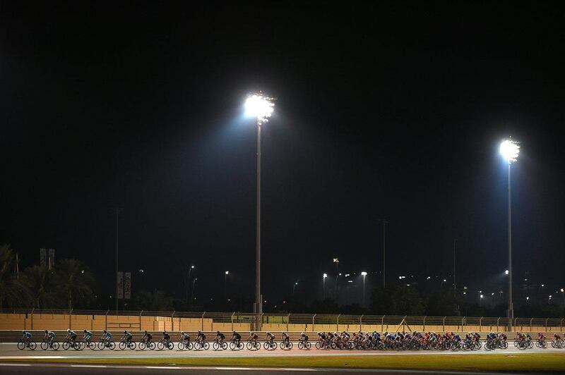 Cyclists compete during the fourth stage of the Abu Dhabi Tour. Tom Dulat / Getty Images