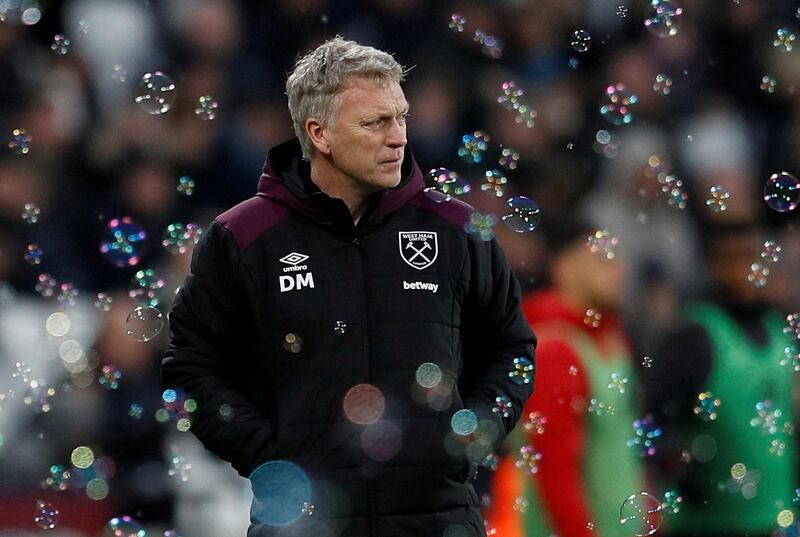 FILE PHOTO: FILE PHOTO: Soccer Football - Premier League - West Ham United vs Watford - London Stadium, London, Britain - February 10, 2018   West Ham United manager David Moyes   REUTERS/Peter Nicholls    EDITORIAL USE ONLY. No use with unauthorized audio, video, data, fixture lists, club/league logos or "live" services. Online in-match use limited to 75 images, no video emulation. No use in betting, games or single club/league/player publications.  Please contact your account representative for further details./File Photo/File Photo
