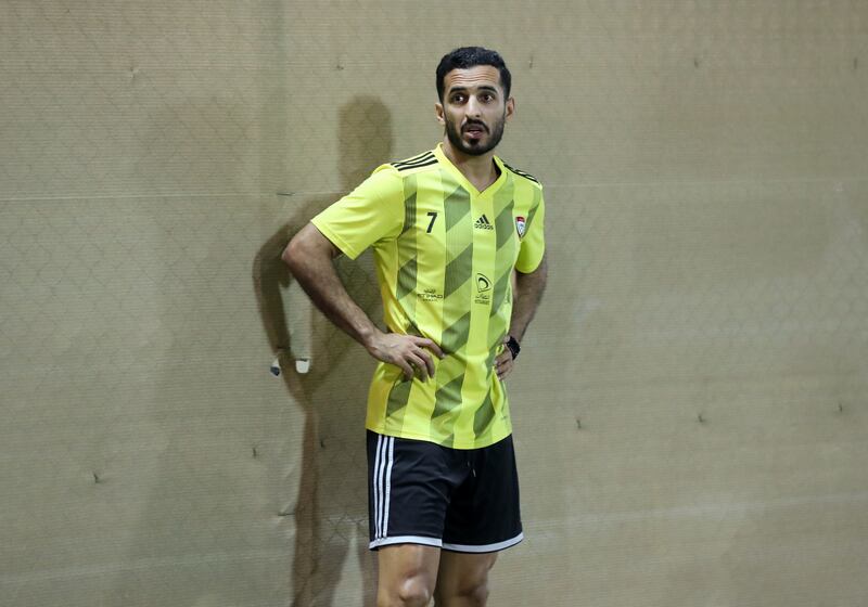 Ali Mabkhout during UAE's training session. Chris Whiteoak / The National