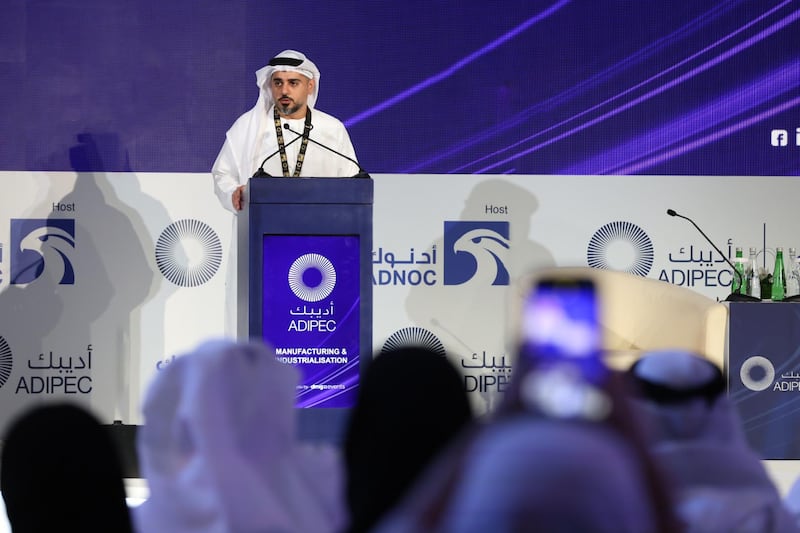 Ahmed Al Zaabi, chairman of Abu Dhabi Department of Economic Development, at the Adipec event in Abu Dhabi. Photo: Added