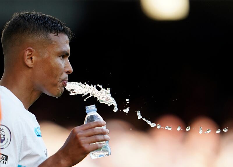 Chelsea's Thiago Silva takes a drink. AP