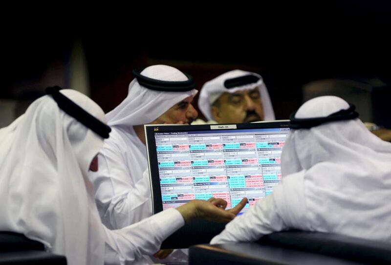 Dubai’s key stocks gauge, the Dubai Financial Market Index, shed 7.6 per cent on Sunday. Kamran Jebreili / AP Photo