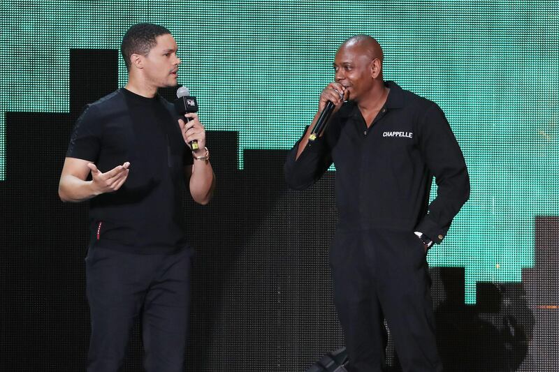 Comedians Trevor Noah and Dave Chappelle spoke on stage during the festival. Getty