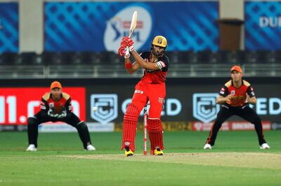 Devdutt Padikkal of Royal Challengers Bangalore batting during match 3 of season 13 Dream 11 Indian Premier League (IPL) between Sunrisers Hyderabad and Royal Challengers Bangalore held at the Dubai International Cricket Stadium, Dubai in the United Arab Emirates on the 21st September 2020.  Photo by: Saikat Das  / Sportzpics for BCCI