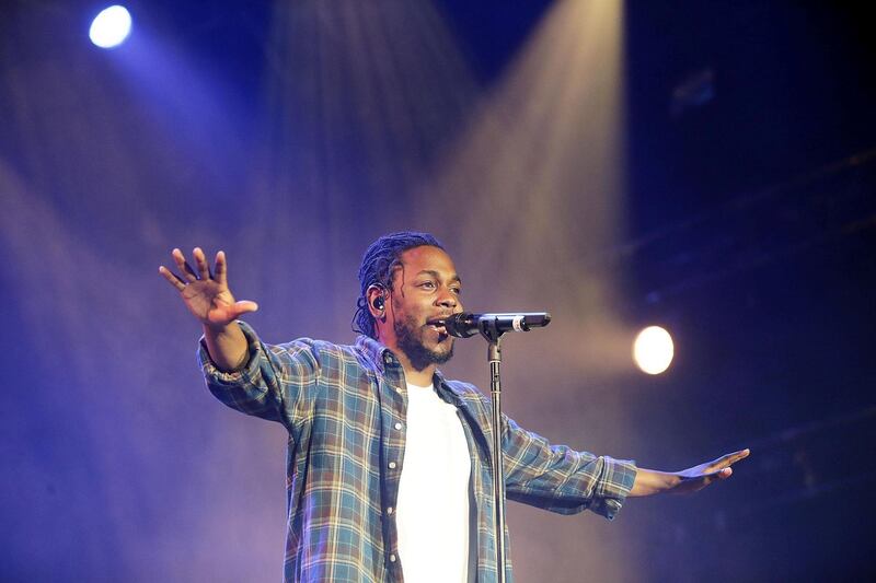BYRON BAY, AUSTRALIA - MARCH 24:  Kendrick Lamar performs live for fans at the 2016 Byron Bay Bluesfest on March 24, 2016 in Byron Bay, Australia.  (Photo by Mark Metcalfe/Getty Images)