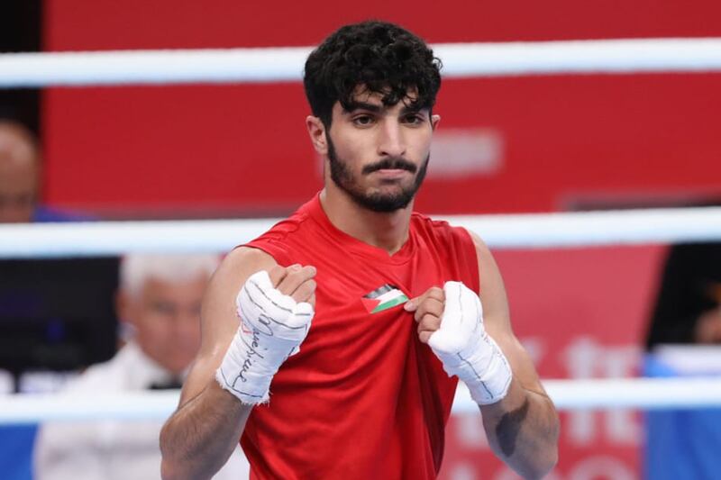 Waseem Abu Sal will become the first boxer to represent Palestine at the Olympics in Paris this summer. Photo: Palestinian Olympic Committee