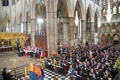 The state funeral of Queen Elizabeth takes place inside Westminster Abbey. Getty Images