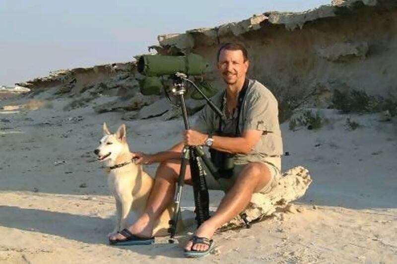 Roy Richards and Chirri, his saluki-Labrador cross. Courtesy Keith Taylor