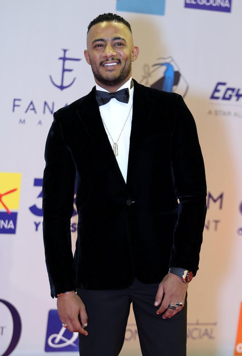 epa07856458 Egyptian artist Mohamed Ramadan attends the third Gouna Film Festival, in El Gouna, Egypt, 19 September 2019 (issued 20 September 2019). The film festival is held at the red sea city of El Gouna from 19 to 27 September.  EPA-EFE/MAHMOUD AHMED *** Local Caption *** 55482143