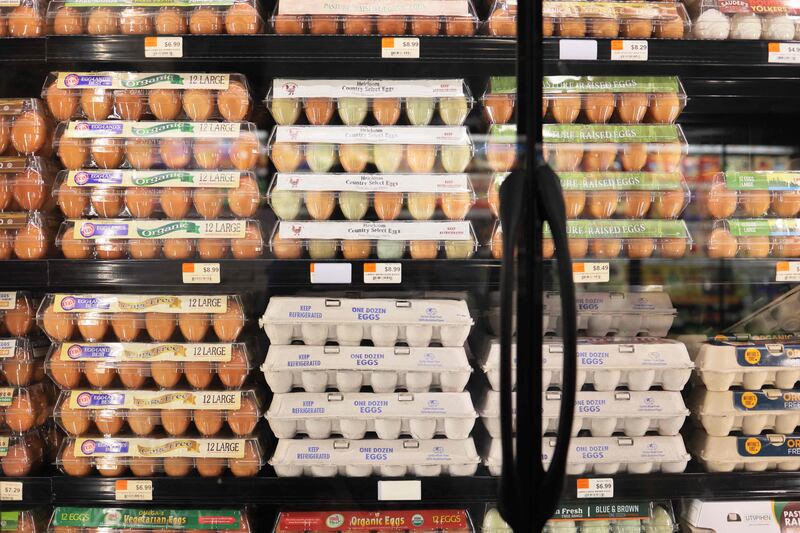 The price of eggs in US cities like New York and Washington has reached $9 a dozen amid recent inflation. Getty