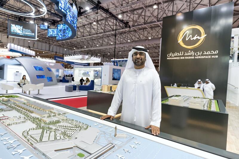 Dubai, United Arab Emirates - November 20, 2019: Tahnoon Saif, CEO at MBR aerospace hub. Wednesday, November 20th, 2017 at Dubai Airshow, Dubai. Chris Whiteoak / The National