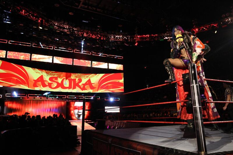 One of the predictions for WWE Fastlane is for Asuka to make a surprise appearance to confirm she will challenge Charlotte Flair at WrestleMania. Image courtesy of WWE
