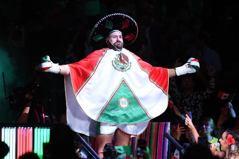Tyson Fury makes his entrance to the ring for his heavyweight fight against Otto Wallin at T-Mobile Arena on September 14, 2019 in Las Vegas, Nevada. AFP