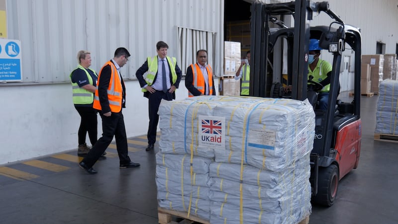 Pallets loaded up into shipping containers will arrive in Karachi within five days and life-saving supplies will be delivered to the worst affected areas.