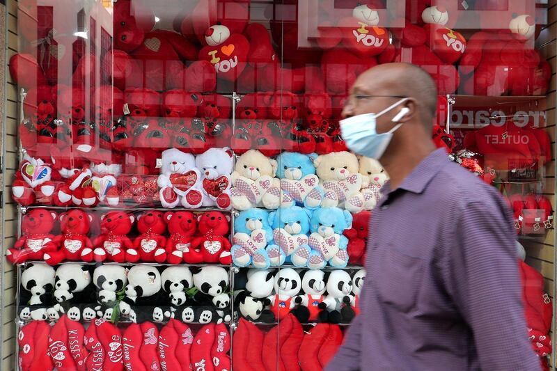 DUBAI, UNITED ARAB EMIRATES , Mar 2– 2021 :- People wearing protective face mask in Deira Dubai. UAE government told residents to wear face mask all the times outside the home whether they are showing symptoms of Covid-19 or not.  (Pawan Singh / The National) For News/Online