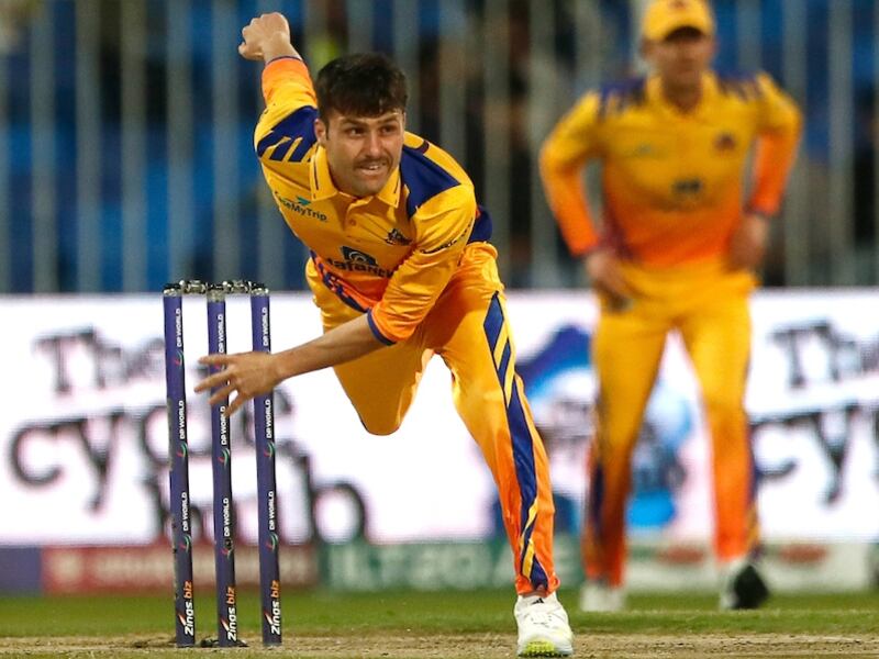 (Sharjah Warriors, 10 wickets, 8 econ) This time last year he was still juggling cricket with his job as an electrician. Now he is a full-time pro and he is thriving. Photo: ILT20