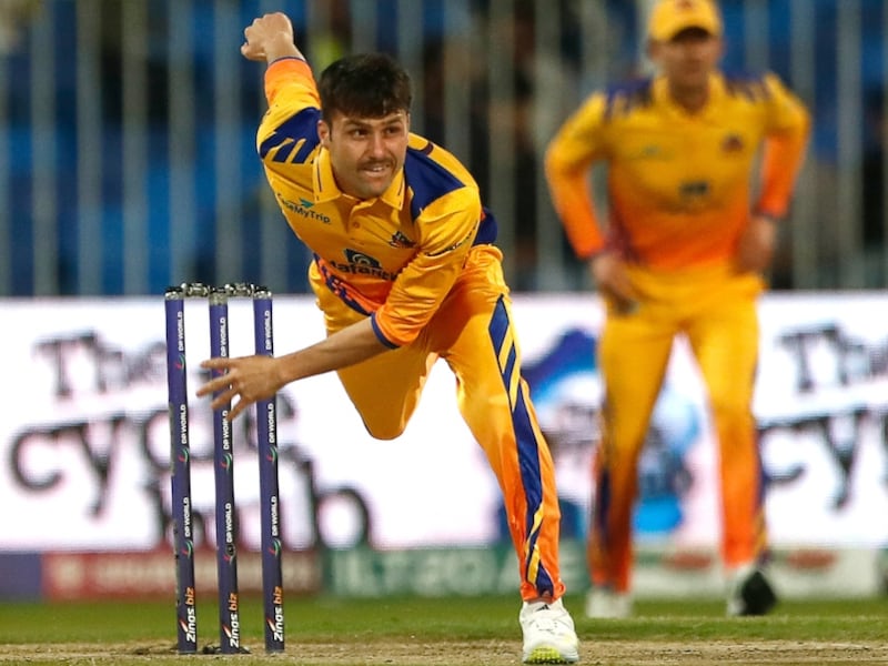 (Sharjah Warriors, 10 wickets, 8 econ) This time last year he was still juggling cricket with his job as an electrician. Now he is a full-time pro and he is thriving. Photo: ILT20
