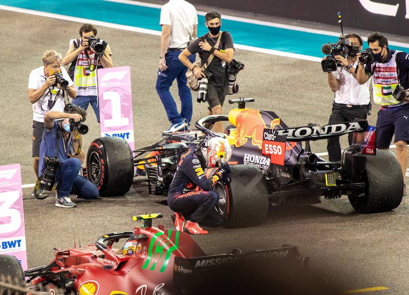 Verstappen fought off Lewis Hamilton in a nail-biting finish. Victor Besa / The National