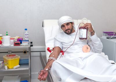 Sheikh Hamdan bin Mohammed, Crown Prince of Dubai urges people to donate blood during a previous campaign. Wam

