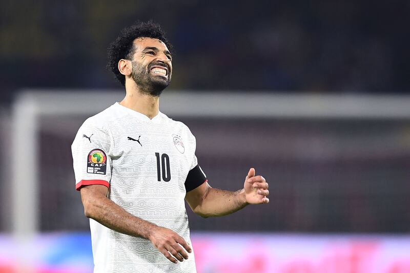 Egypt's Mohamed Salah after missing a great chance to score in the second half. AFP
