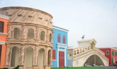 A replica of Rome's Colosseum can be found in Jeddah as part of the Italian Supercup festivities. 
