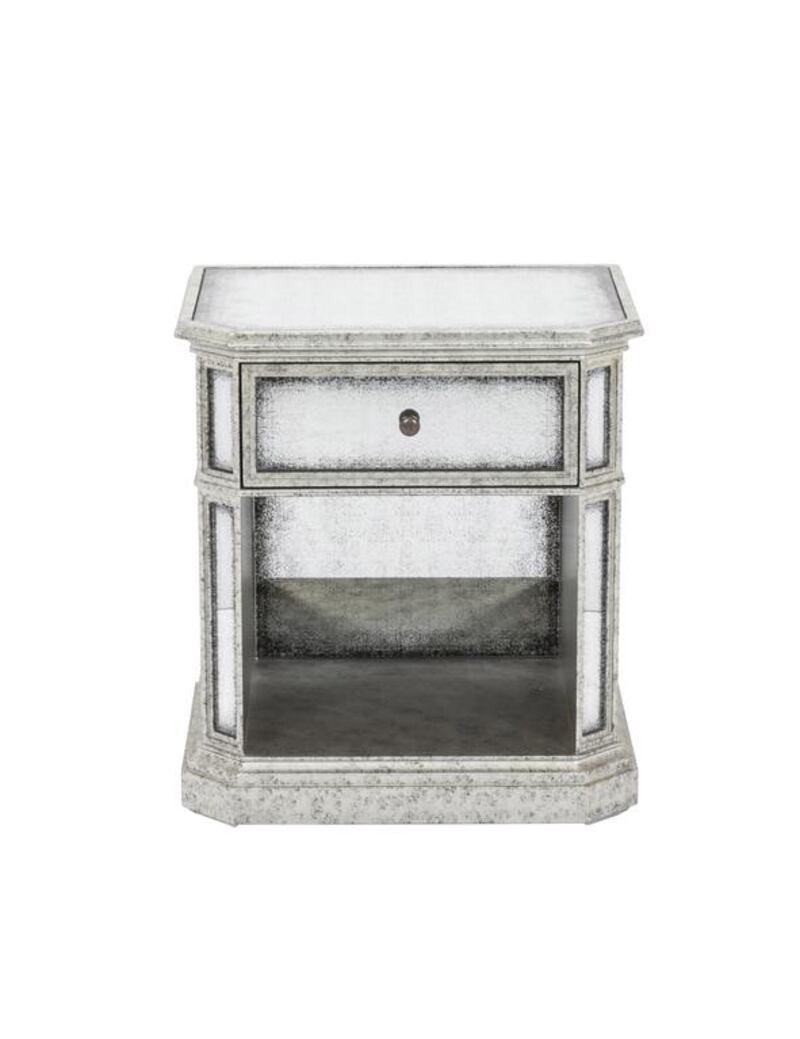 The Sono side table from The One stands 56 centimetres high and has an antiqued silver finish. It will give your room a touch of rustic flair, while providing much-needed storage space.  Sono side table, price on request, The One stores across the UAE. Courtesy of The One