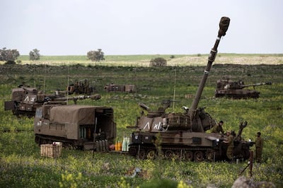 An Israeli Army artillery unit is deployed on alert near the border with Syria in the Israeli-annexed Golan Heights. AFP