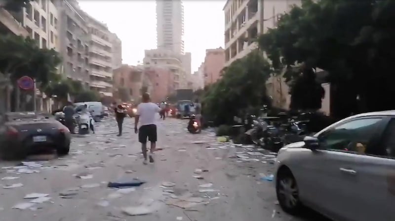 The aftermath of the  blast in Beirut. Sunniva Rose / The National