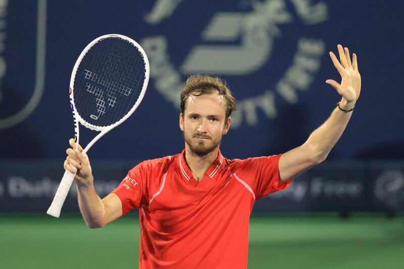 Daniil Medvedev has won 12 matches in a row after beating Novak Djokovic in the Dubai semi-finals. AFP