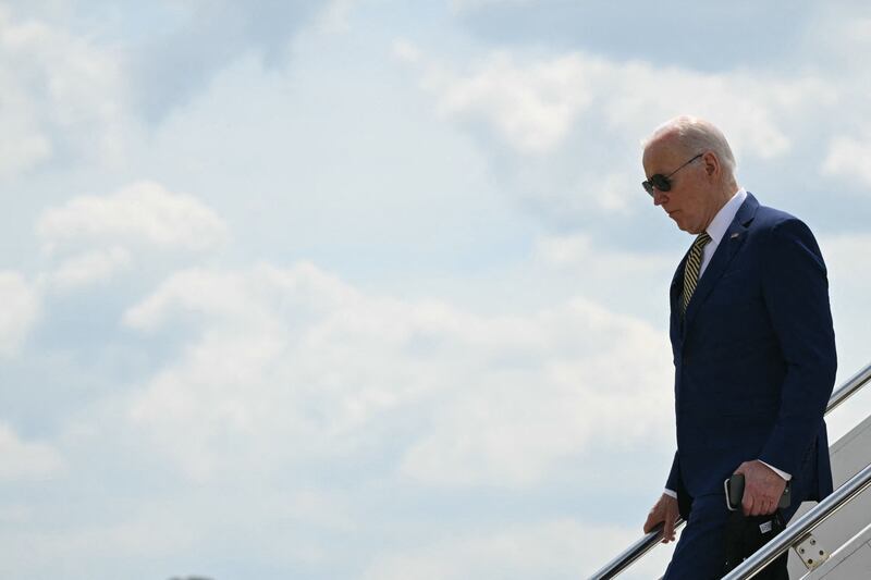 It's been a forgettable few days for US President Joe Biden, seen stepping off Air Force One in Delaware earlier in the week. AFP