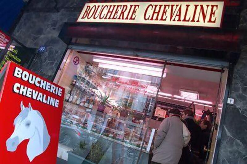 There are about 500 horse butchers operating throughout France. Above, one such boucherie chevaline in Paris. Marc Piasecki / Getty Images