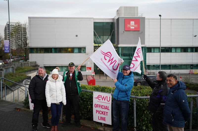 Postal workers are also protesting in Birmingham. PA