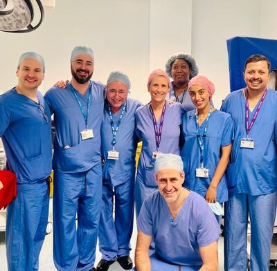 The surgical team behind the UK's first womb transplant. PA