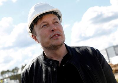 Tesla chief executive Elon Musk visits the construction site of Tesla's gigafactory in Gruenheide, Germany. Reuters