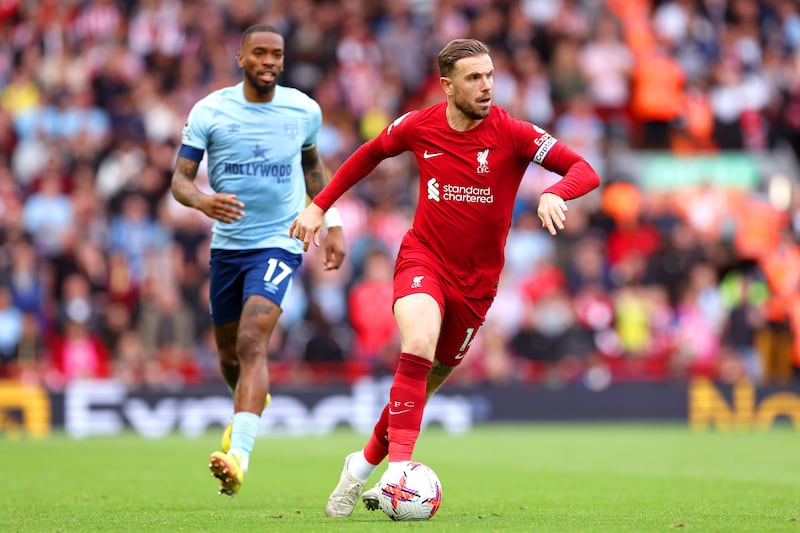 Jordan Henderson (Jota 73') - N/A. Brought on to add more bodies to Liverpool’s tiring midfield. He made a good defensive header to stop Mbeumo’s freekick from troubling Allison in the 90th minute. Getty 
