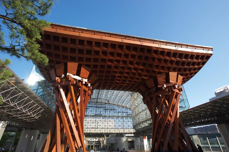 Tsuzumimon gate at Kanazawa Station in Kanazawa. Courtesy JNTO