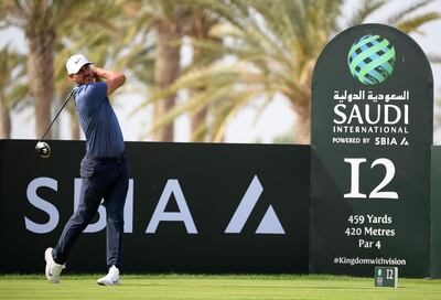 KING ABDULLAH ECONOMIC CITY, SAUDI ARABIA - FEBRUARY 02:  Brooks Koepka of the USA in action during the third round of the Saudi International at the Royal Greens Golf & Country Club on February 02, 2019 in King Abdullah Economic City, Saudi Arabia. (Photo by Ross Kinnaird/Getty Images)