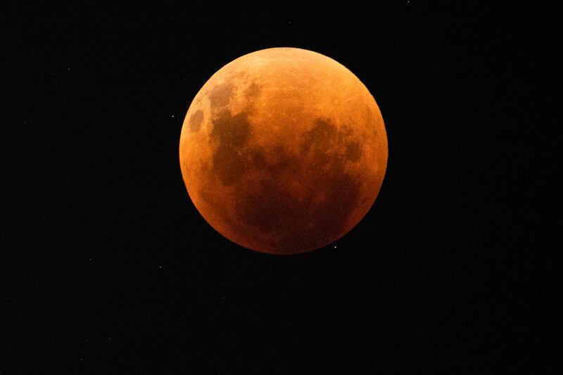 The Super Blood Moon during an eclipse in Santiago, Chile. EPA