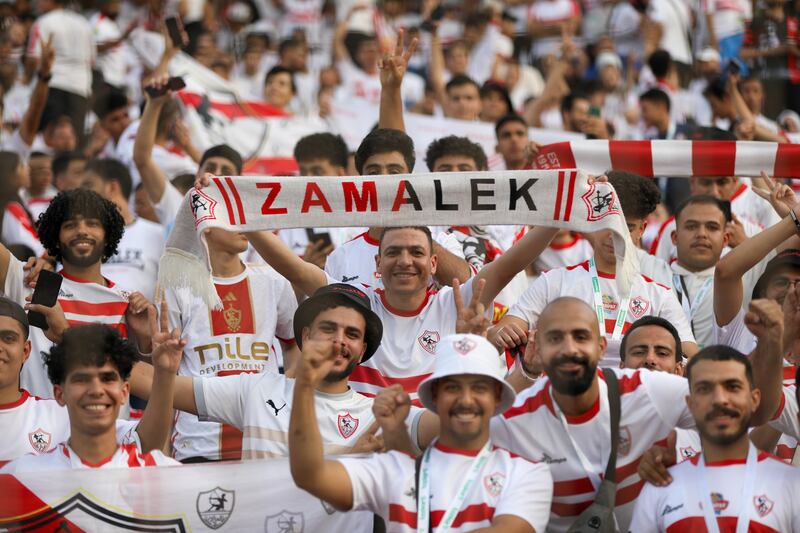 Zamalek fans in the stadium at Cairo International Stadium during the second leg of the CAF Confederation Cup final against Morocco's RS Berkane on May 19, 2024 in Cairo, Egypt. Getty