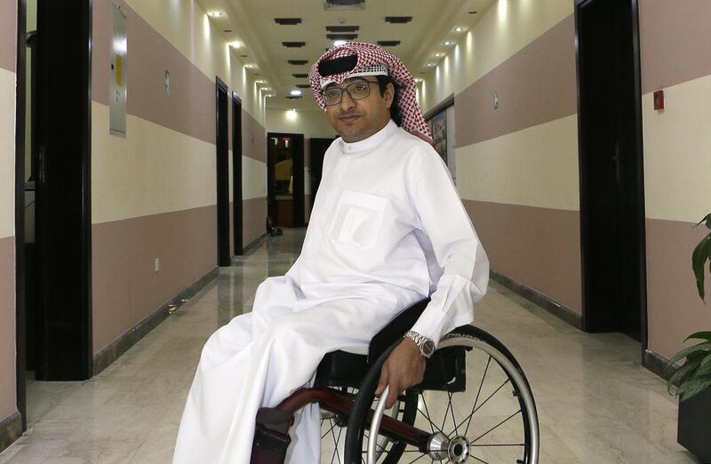 Majid Abdullah Al Usaimi was a year old when doctors told his parents he had polio. Jeffrey E Biteng / The National 