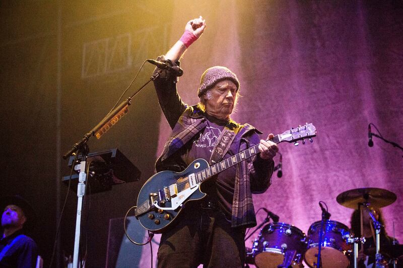 Neil Young performs at the BottleRock Napa Valley Music Festival at Napa Valley Expo in California, US on May 25, 2019. AP