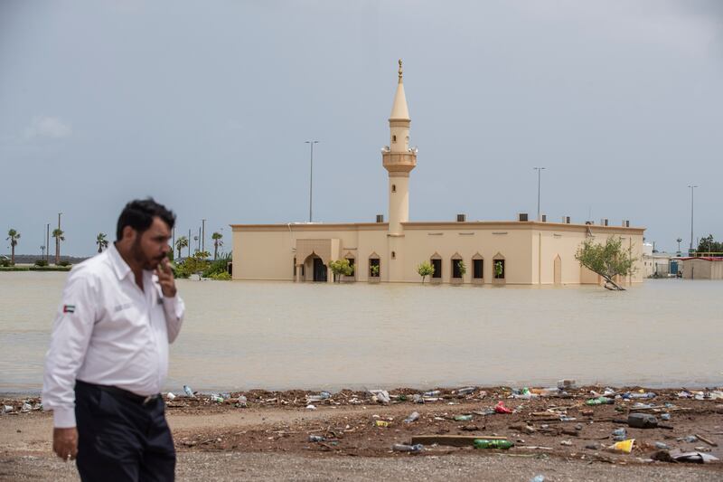 Flooding in Fujairah city.  Antonie Robertson/The National
