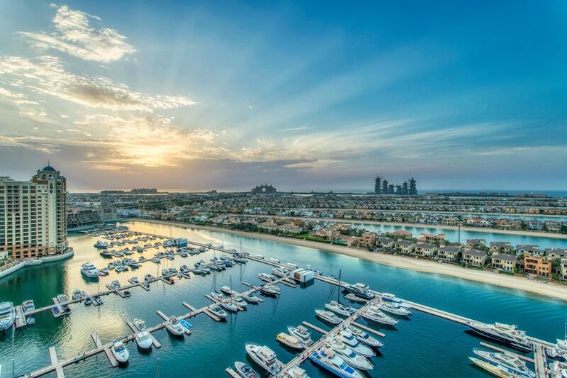 Tiara penthouse:  Located on Palm Jumeirah, a four-bedroom penthouse in this private gated community comes with waterside views. The community has its own beach, tropical gardens, infinity pool and beach club. Price: From Dh13 million